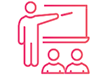 Person pointing at a whiteboard - Organisational Capacity icon